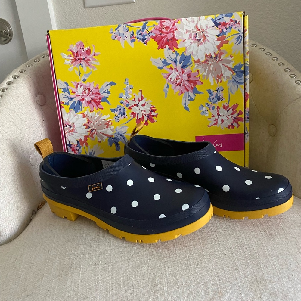 Joules Navy Polka Dot Pop On Rain Booties 7